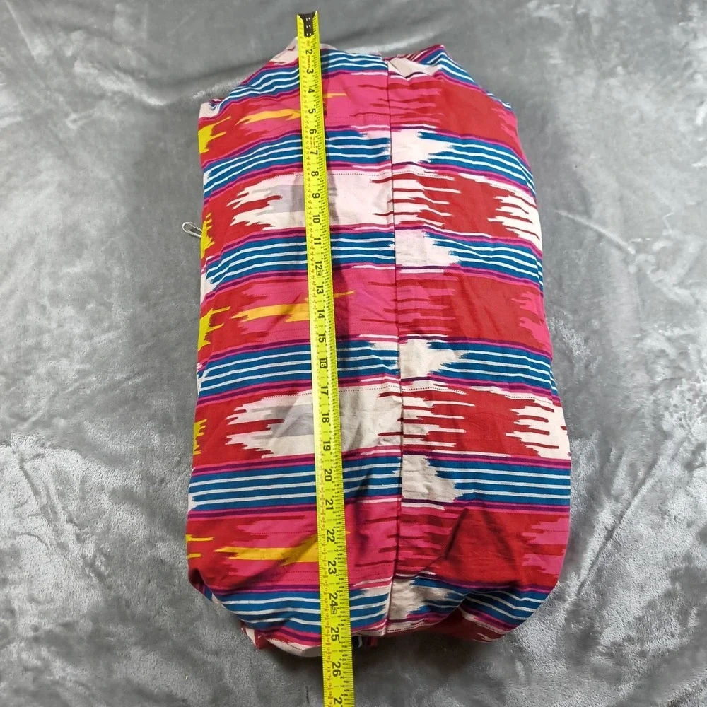 Fat Face Weekender Duffel Backpack Bag Ikat Stripe Pink Cotton Zip Travel Boho